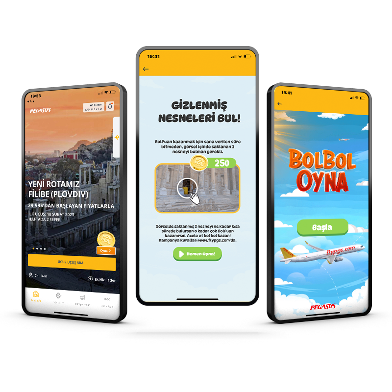 Pegasus Airlines mobile gamification project with 